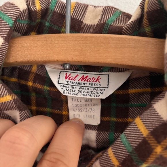 Vintage VAL MARK permanent press plaid flannel XL - Picture 3 of 6
